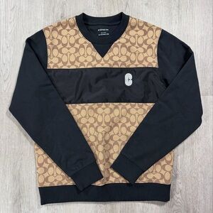 Coach Black and Tan Logo Sweatshirt